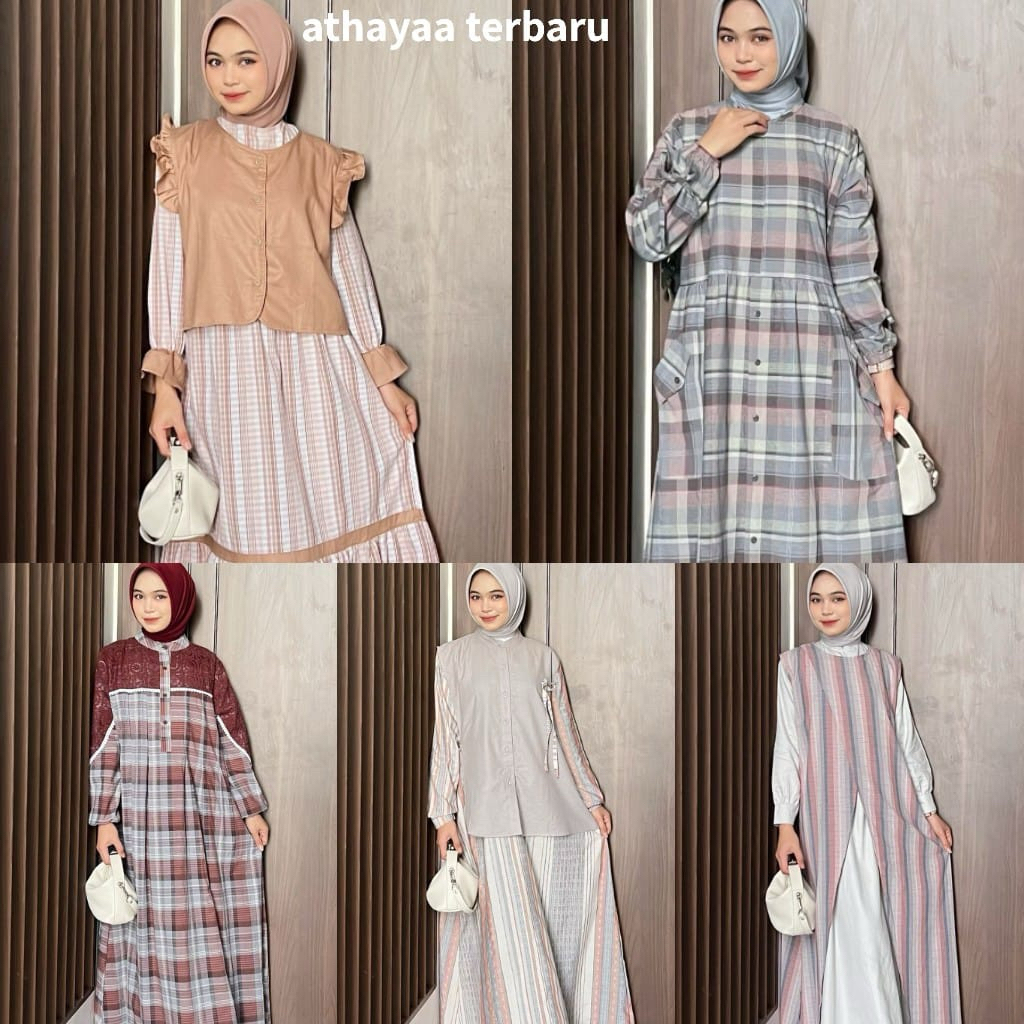 Jual DRESS GAMIS TRISET ATHAYAA TERBARU - Katun Triset Blouse Katun ...