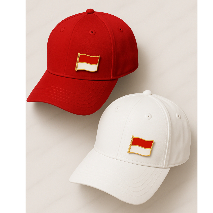 Grosir Topi Bendera ANAK + Bros Pin Bendera Merah Putih Acara 17 Agustus Kemerdekaan