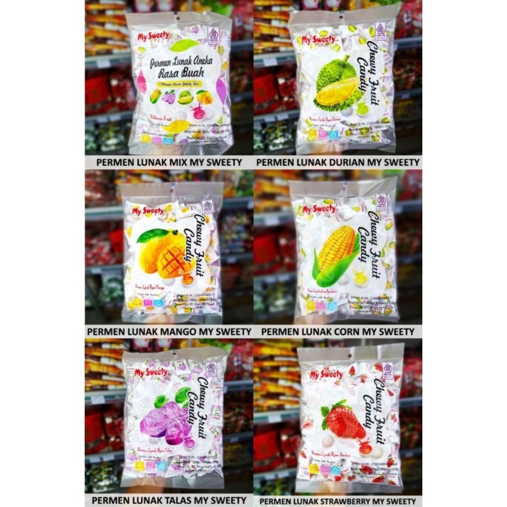 Jual Permen Lunak Aneka Rasa 360 gr My Sweety / Permen Susu Rasa Aneka ...