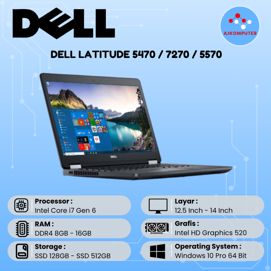 Jual LAPTOP DELL LATITUDE CORE i5 i7 RAM 8GB 16GB TERMURAH