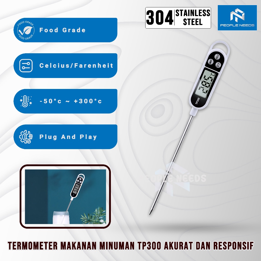 Jual Termometer Suhu Makanan Minuman TP300 Digital Food Thermometer ...
