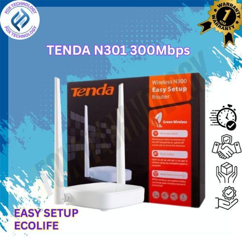 Jual Router Tenda N301 300Mbps - Dual Antena - Easy Setup - WIFI Rumah ...