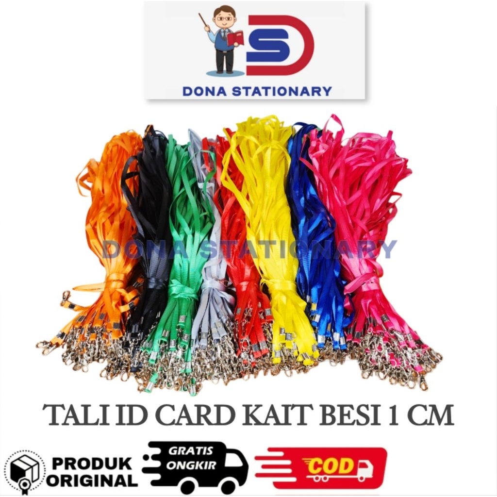 Jual Tali ID CARD Pengait Besi Tebal 50 Pcs / Lanyard Id Card Kait Besi ...