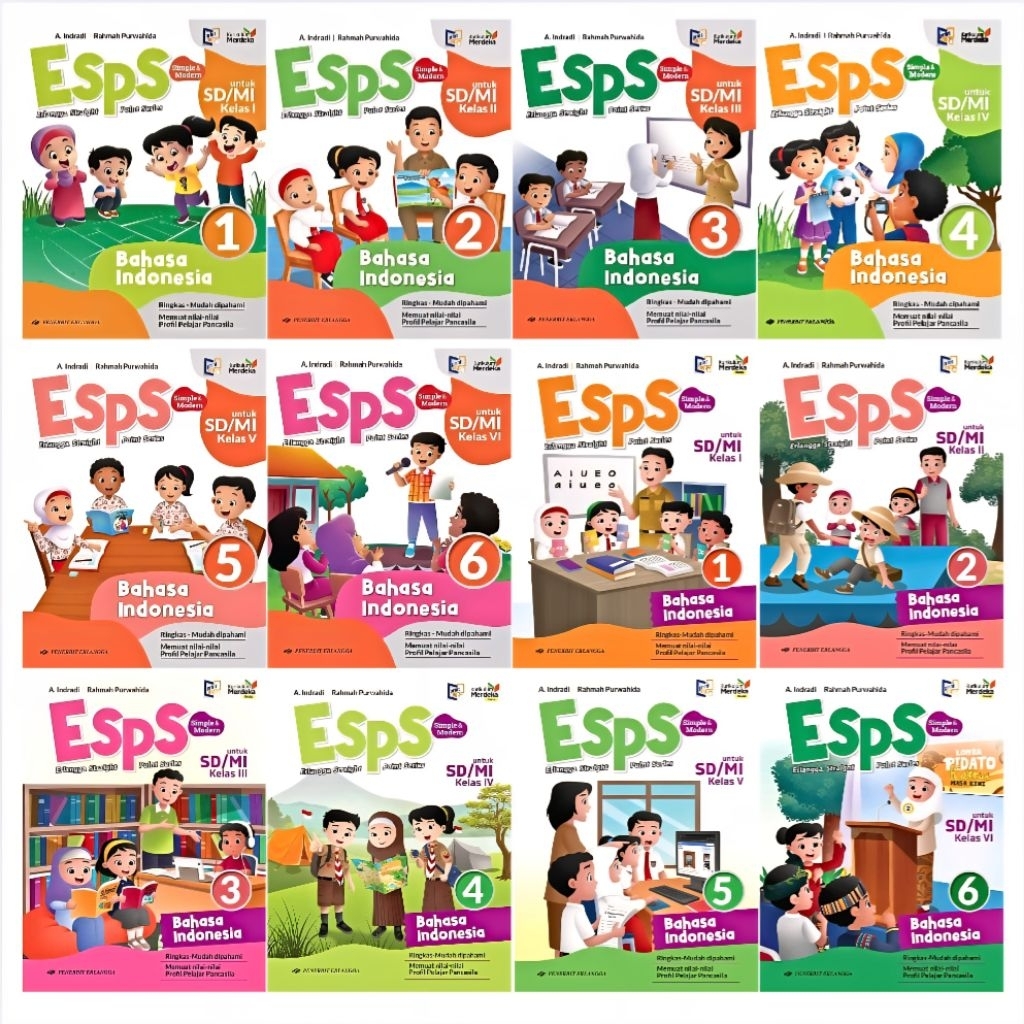 Jual BUKU ESPS BAHASA INDONESIA REVISI KELAS 1 2 3 4 5 6 SD/MI ERLANGGA ...