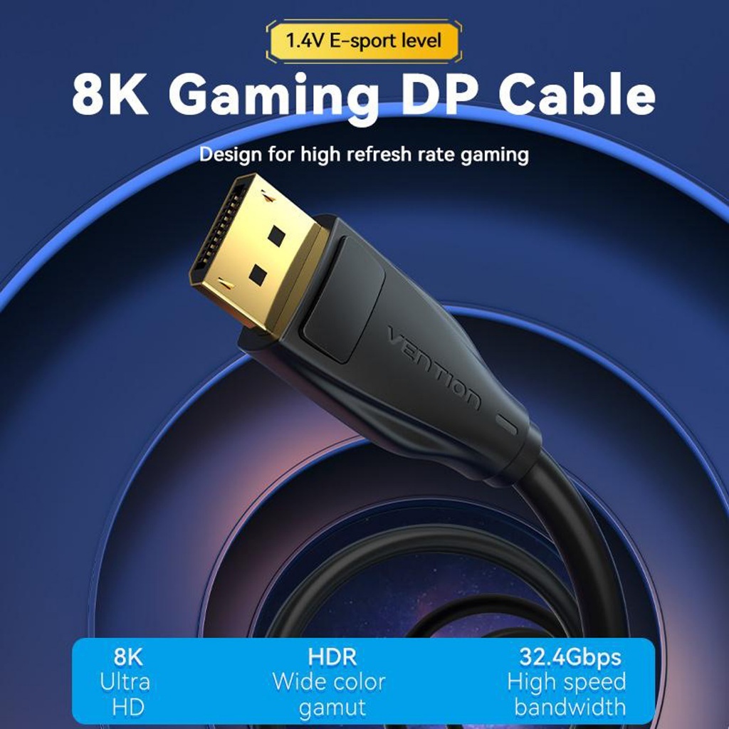 Jual VENTION HCDBF Kabel Display Port Male to Display Port Male 1.4 HD ...