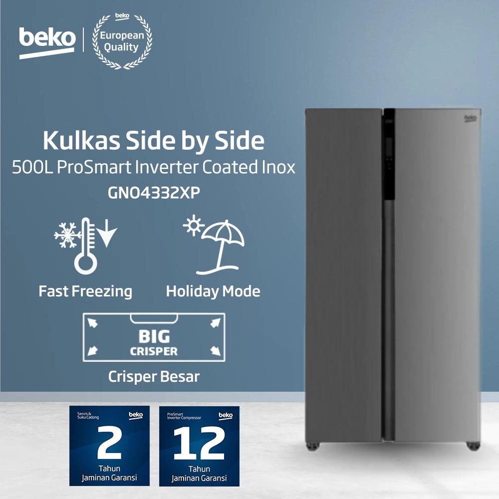 Jual Beko Kulkas 2 Pintu Side-by-Side GNO 4332 XP - Kapasitas 500liter ...