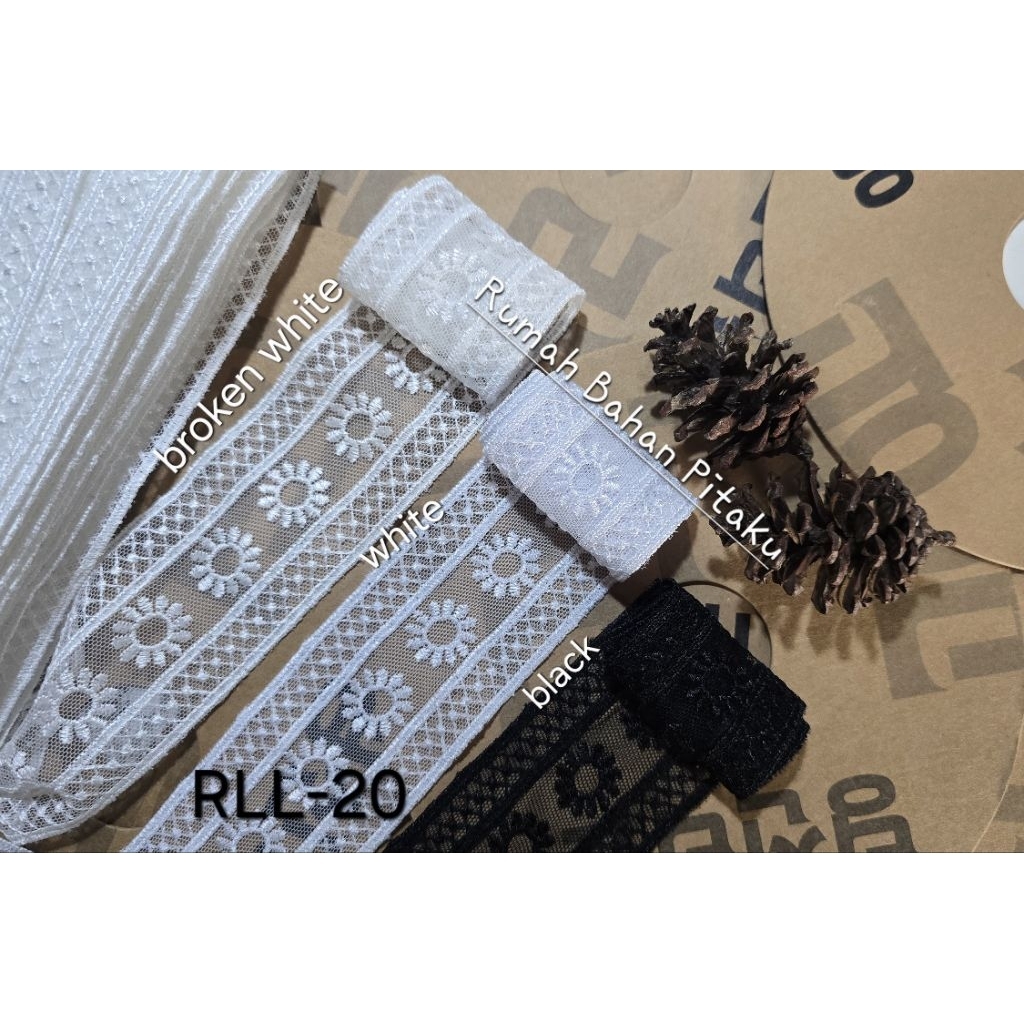 Jual HARGA per-YARD (=90CM), RENDA TILE LEBAR 5,3 CM, RENDA TULLE ...