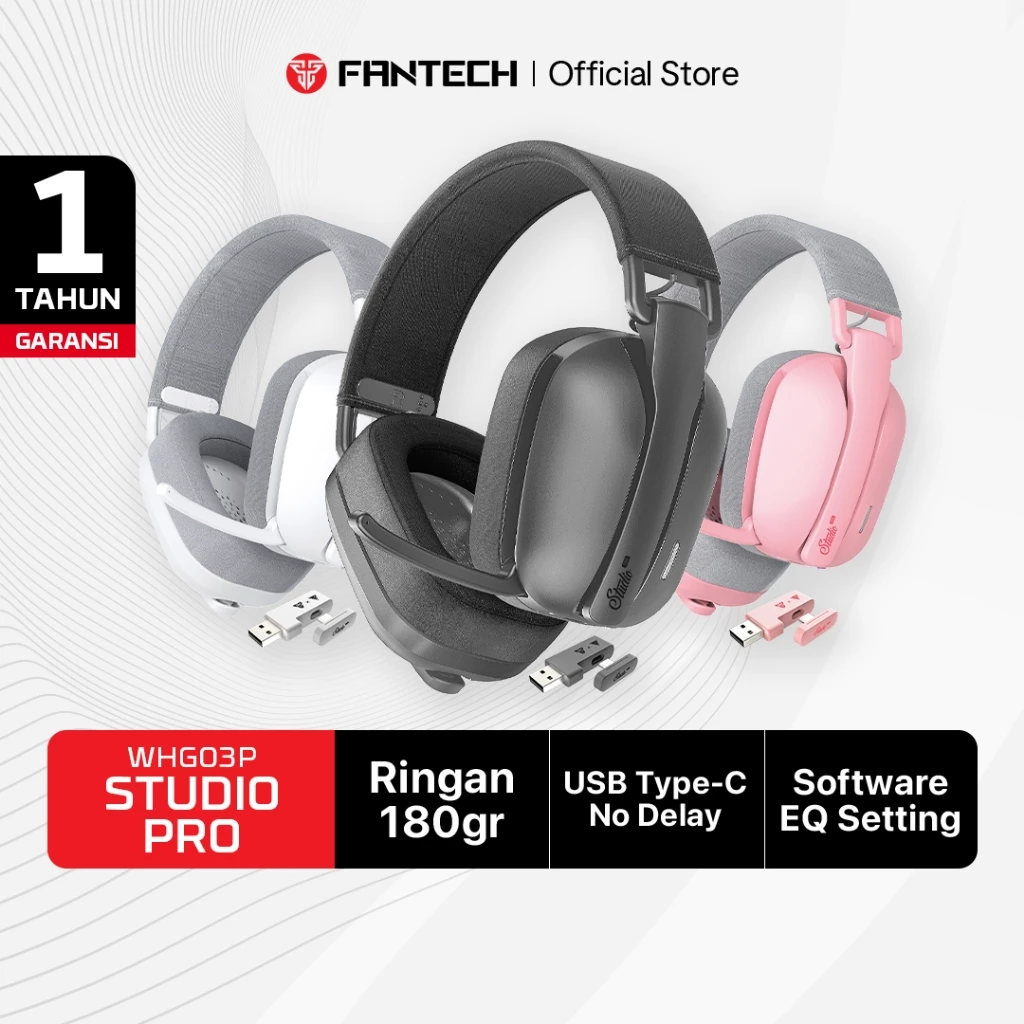 Fantech STUDIO PRO WHG03 Virtual 7.1 Headset Gaming Wireless Bluetooth Dongle 2.4ghz Headphone For PC Andriod IOS