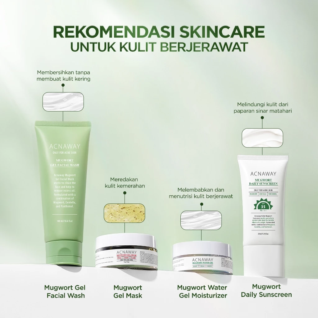 ACNAWAY Mugwort Gel Facial Wash 2PCS
