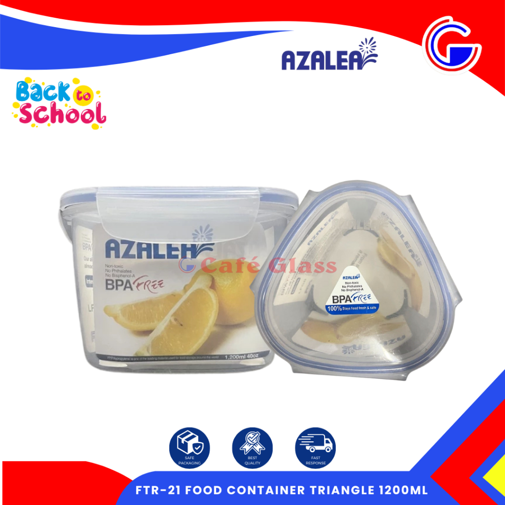 Lunch Box Plastik - Kotak Makan Bentuk Segitiga - Toples Kedap Udara Azalea Ftr-21 - Toples 1200Ml