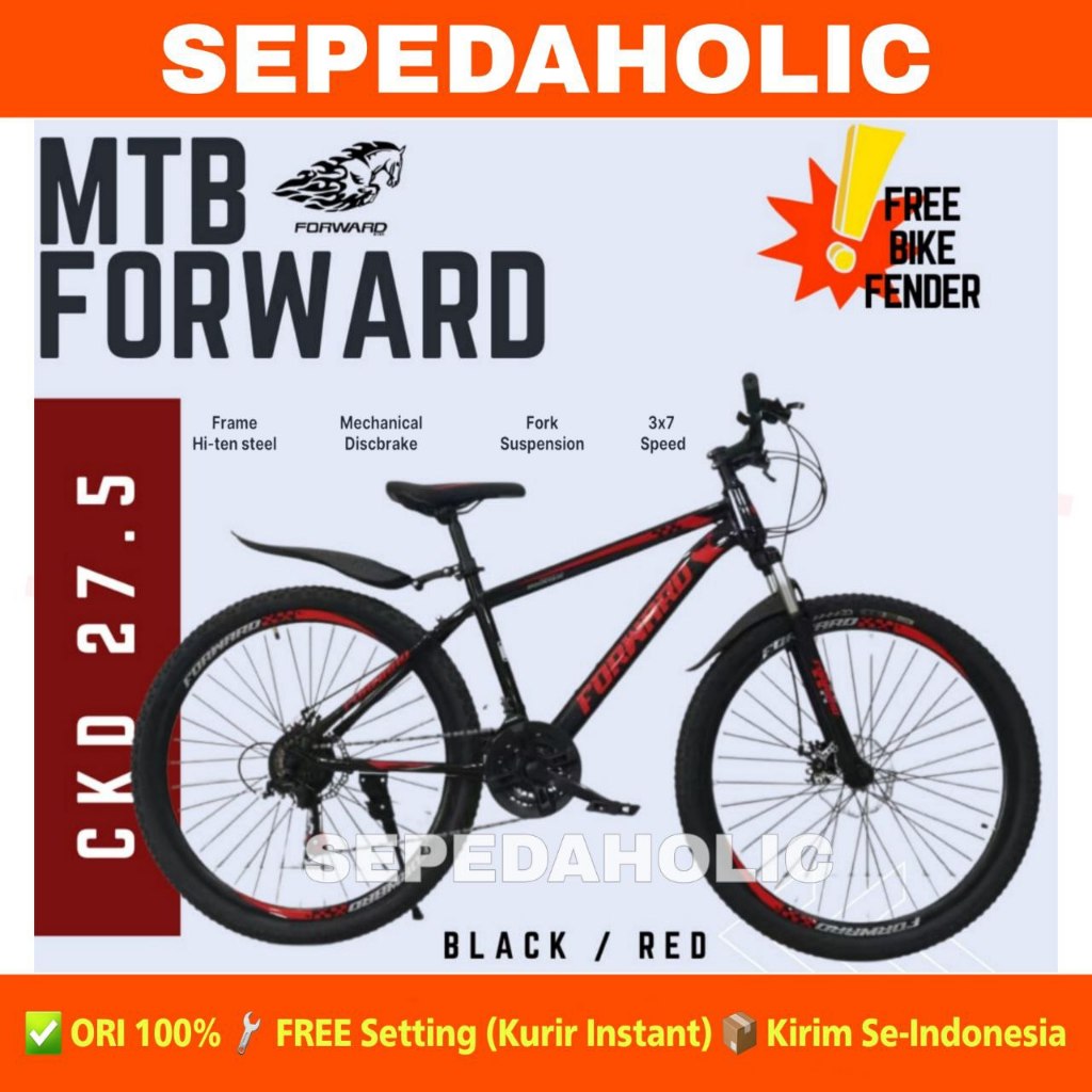 Jual Sepeda Gunung MTB FORWARD CKD Spakbor Ukuran 27.5 Inch 21 Speed ...