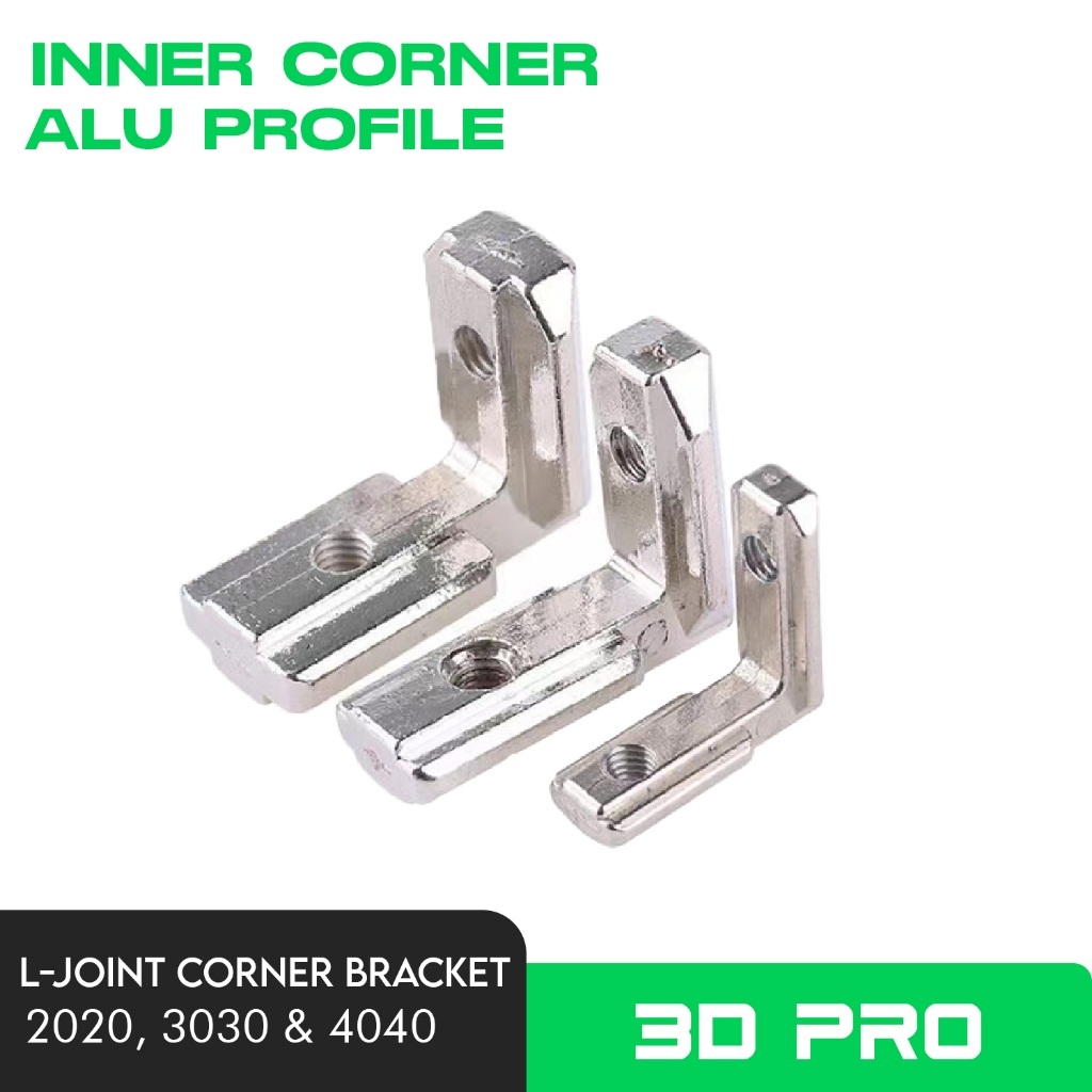 Jual Inner Corner Bracket L Joint Slot aluminium profile 2020 3030 4040 ...