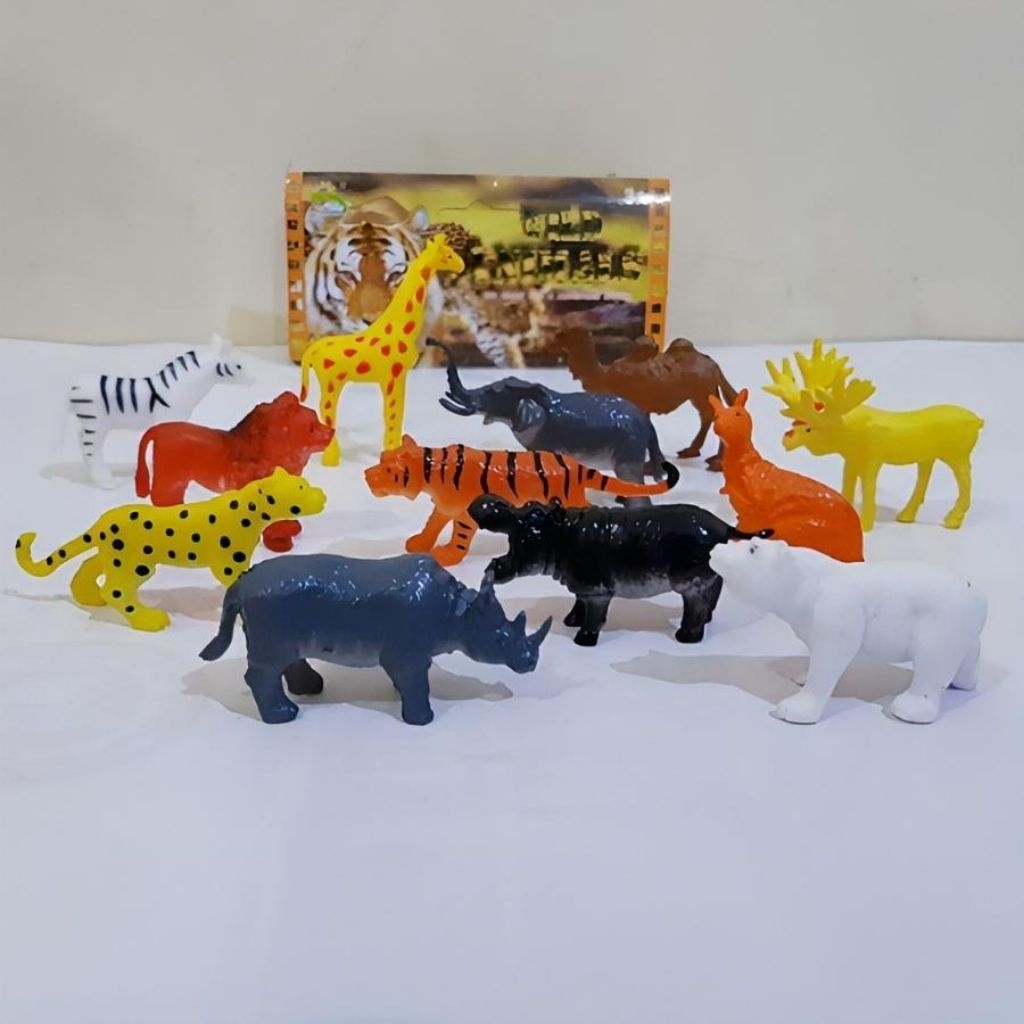 Jual Mainan Binatang Liar Karet isi 12 pcs Wild World Animal Planet Zoo ...