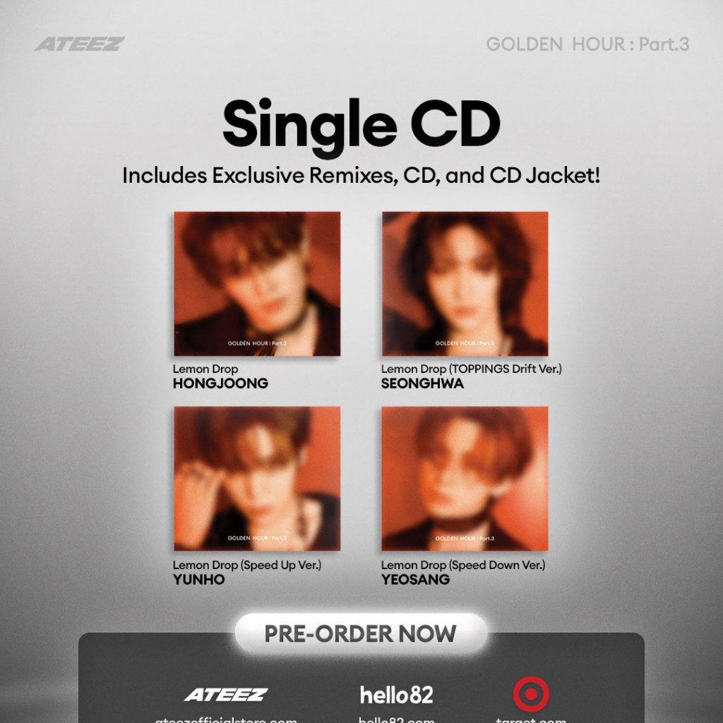 Jual ATEEZ - Golden Hour Part 3 Lemon Drop Single CD (US) | Shopee ...