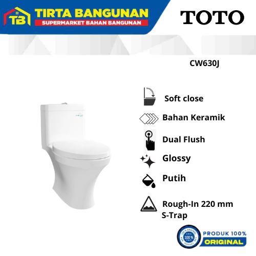 Jual TOTO CW630J CLOSET / KLOSET/ WC/ TOILET DUDUK ONE PIECE TOILET S ...
