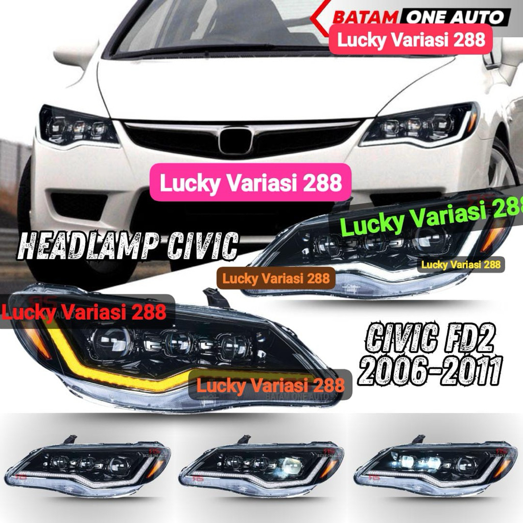 Jual Headlamp Head Lamp Honda Civic FD2 2006-2011 Headlight Projector ...