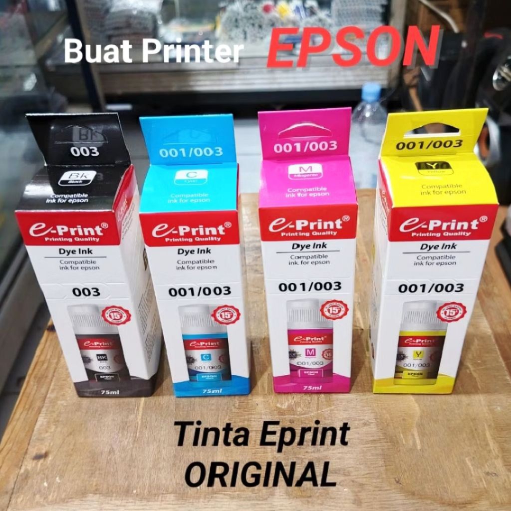 Jual Tinta Printer Epson 003 75 ml Original EPRINT ( 4 Pilihan Warna ...
