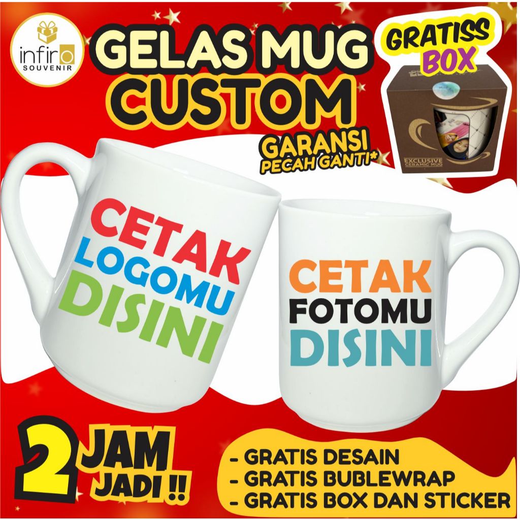 Jual TERFAVORIT !! GELAS MUG CUSTOM LOGO | CETAK FOTO DI MUG | HADIAH ...