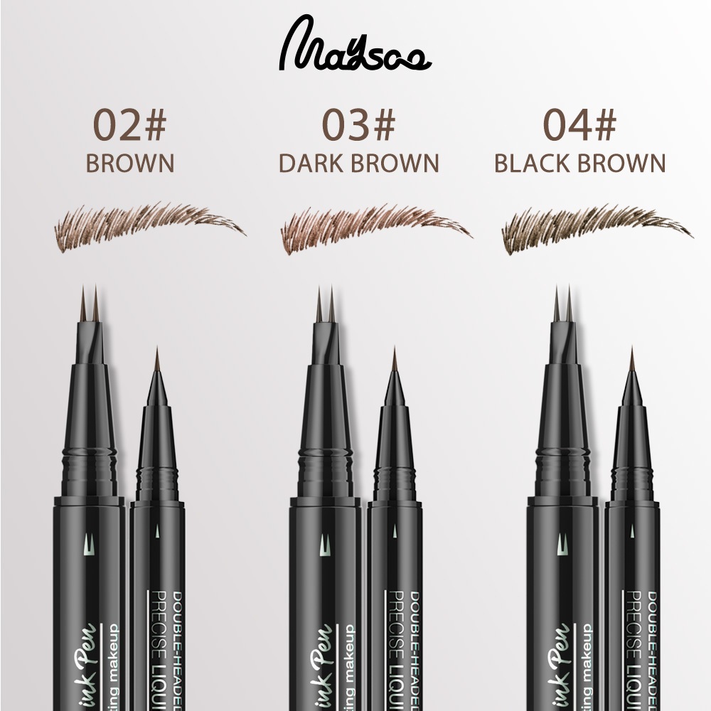 Jual Maysoo Eyebrow Pen Double Headed–Pena Alis Cair Waterproof Tahan ...