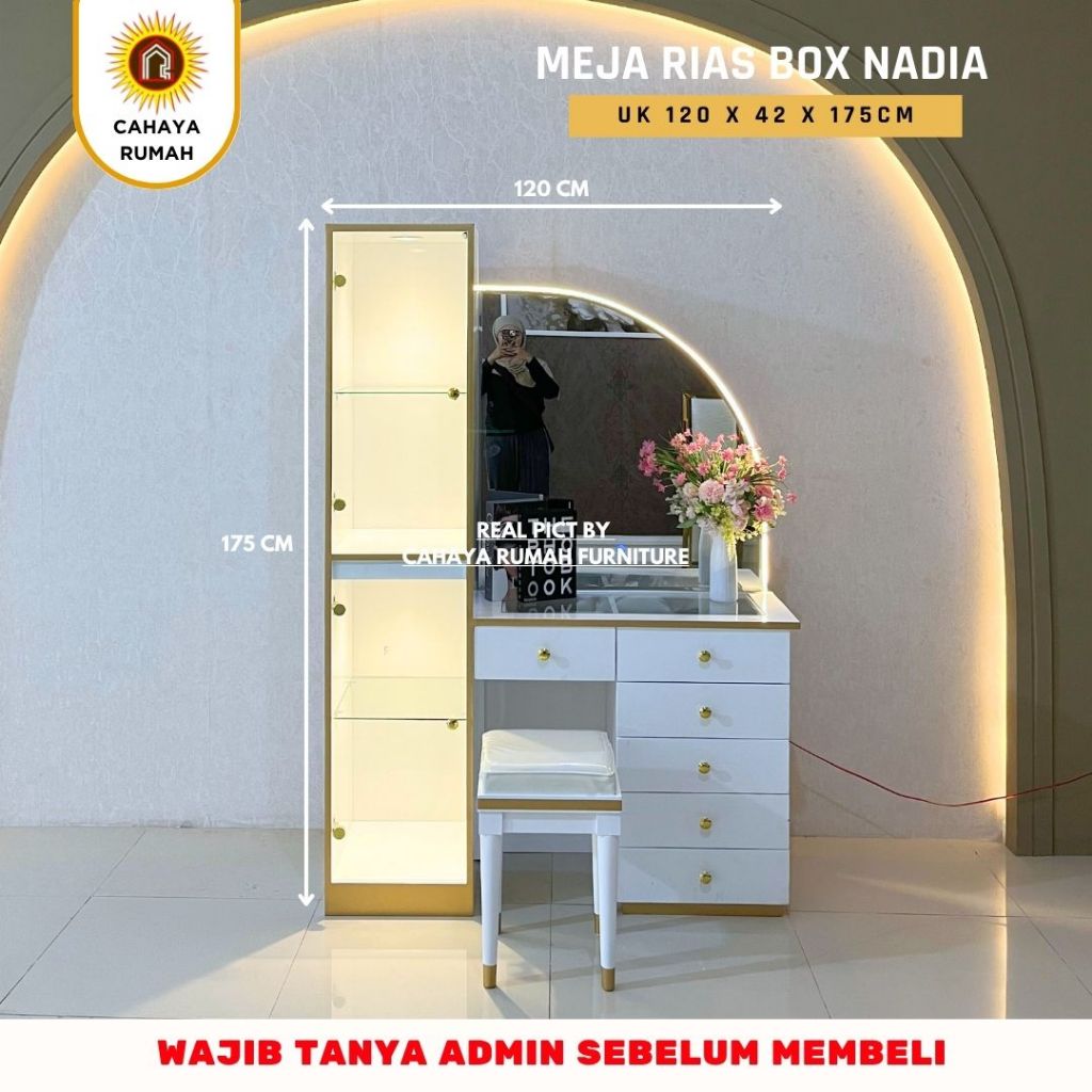 Jual MEJA RIAS BOX NADIA | UK 120x42x175 CM - CUSTOM - CAHAYA RUMAH ...