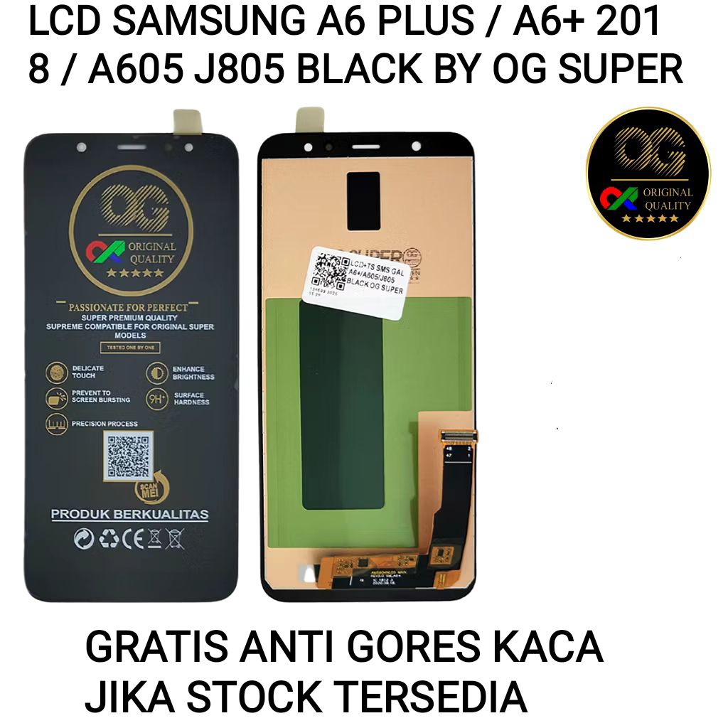 Jual LCD SAMSUNG A6 PLUS / A6 + / A605 / J805 BLACK BY OG SUPER ...