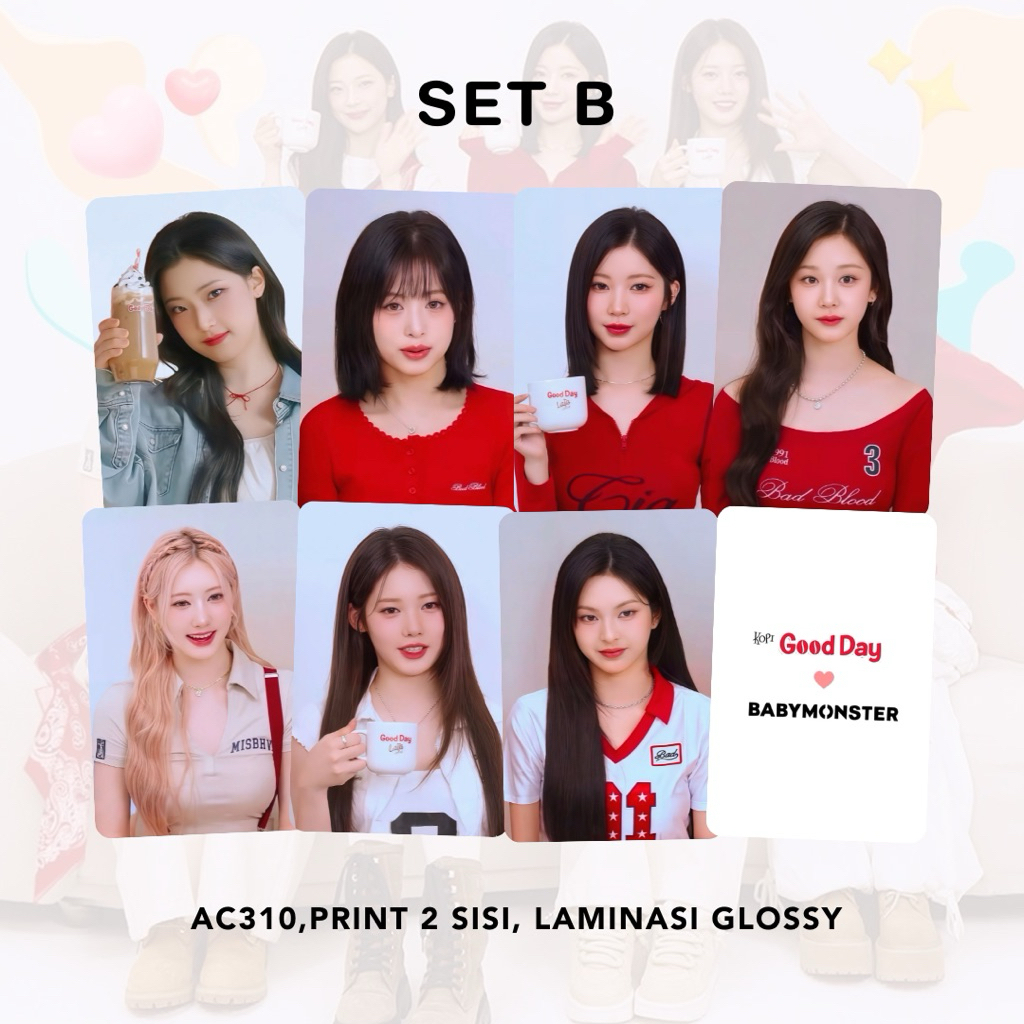 Jual [SET] BABYMONSTER X KOPI GOOD DAY Unofficial Photocard Set