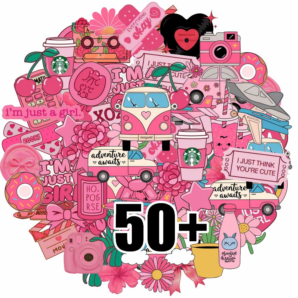 Jual STICKER PACK PINK A-STICKER PINK AESTHETIC-STICKER GIRLY PINK ...