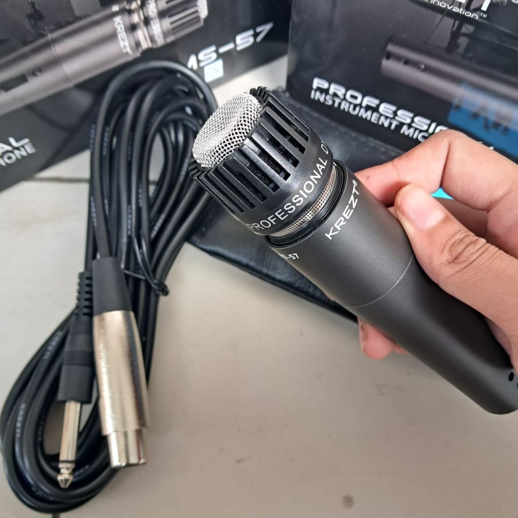 Jual KREZT MICROPHONE INSTRUMEN MS-57 MIC CABLE DYNAMIC | Shopee Indonesia