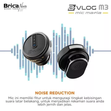 Brica B VLOG M3 Dual Magnetic Clip Wireless Microphone Clip On Mic Vlog With Charging Case BVLOG