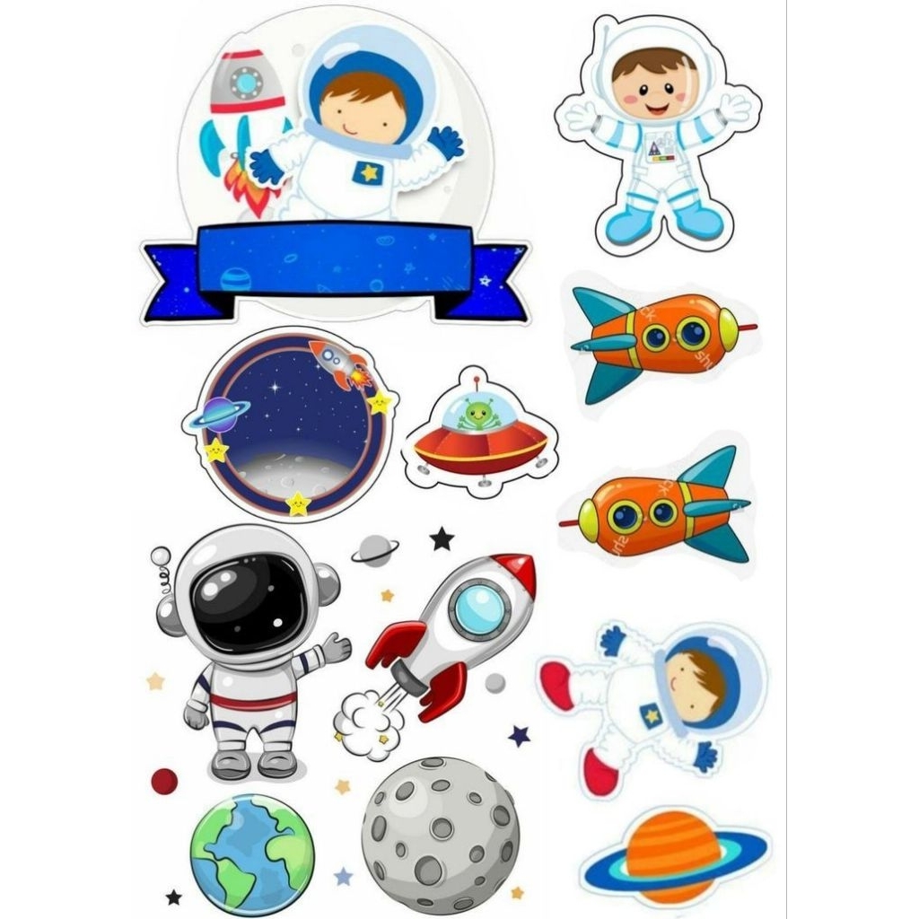 Jual Topper Planet Nasa Jumbo A4/ Topper Cake Happy Birthday / Hiasan ...
