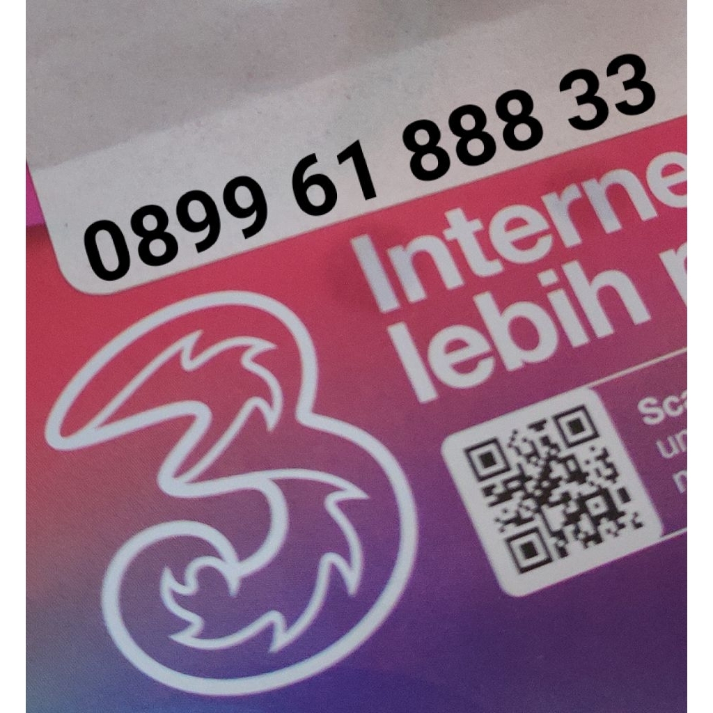 Jual Nomor Cantik Tri 11 digit 0899 61 88833 | Shopee Indonesia