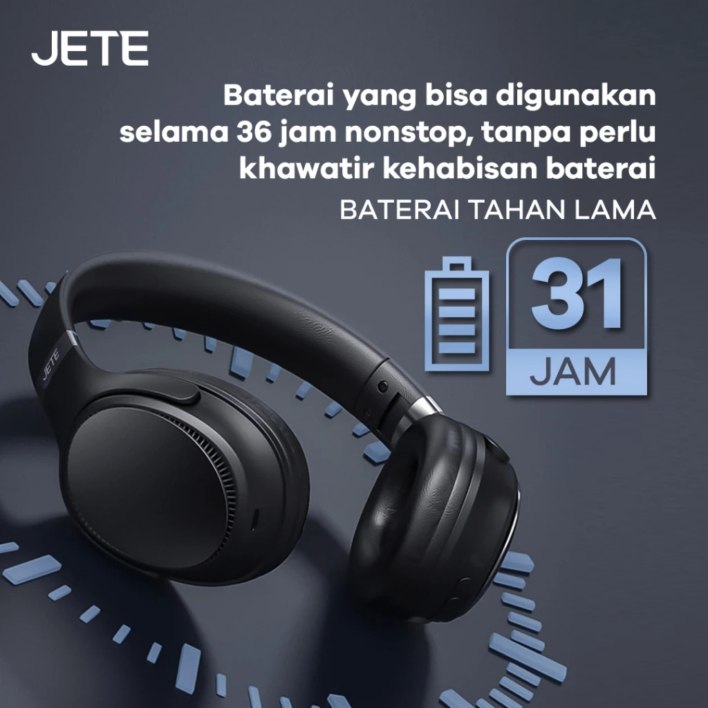 Headphone Bluetooth JETE 08 Noise Cancelling Bluetooth 5.3 - JETE 08 - Garansi 2 Tahun