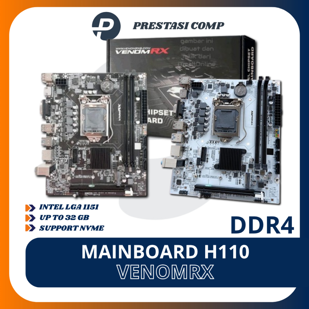 Jual VenomRX Intel H110 Hitam Putih Motherboard Intel LGA1151 H 110 ...