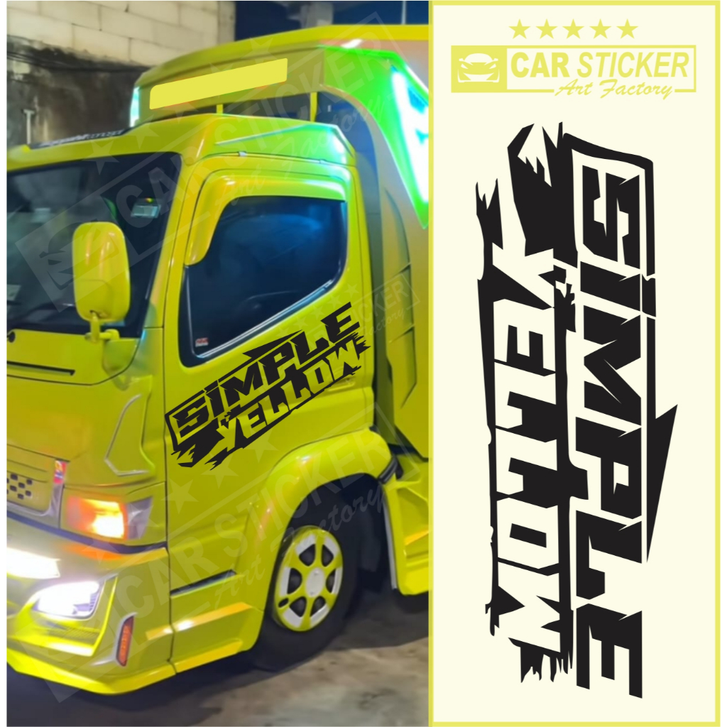 Jual SY41 Sticker Truck Canter / Sticker Simple Yellow / Stiker Fuso ...