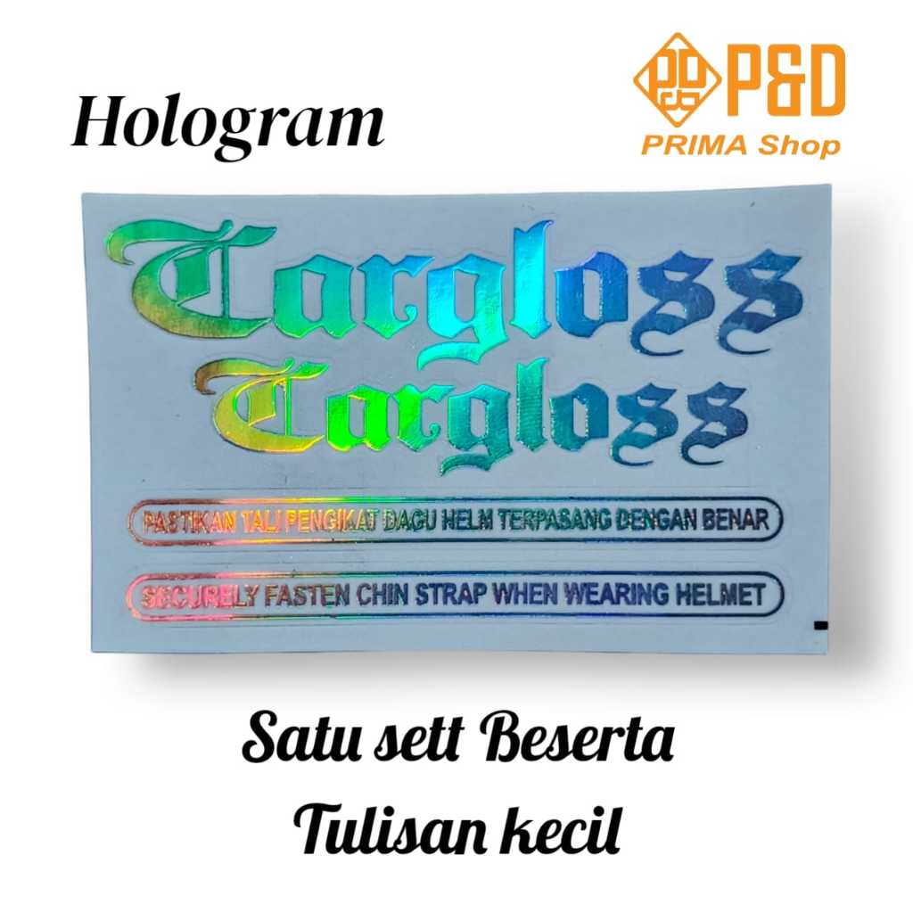 Jual Sticker Helm Cargloss Hologram Satu set Berserta tulisan samping ...