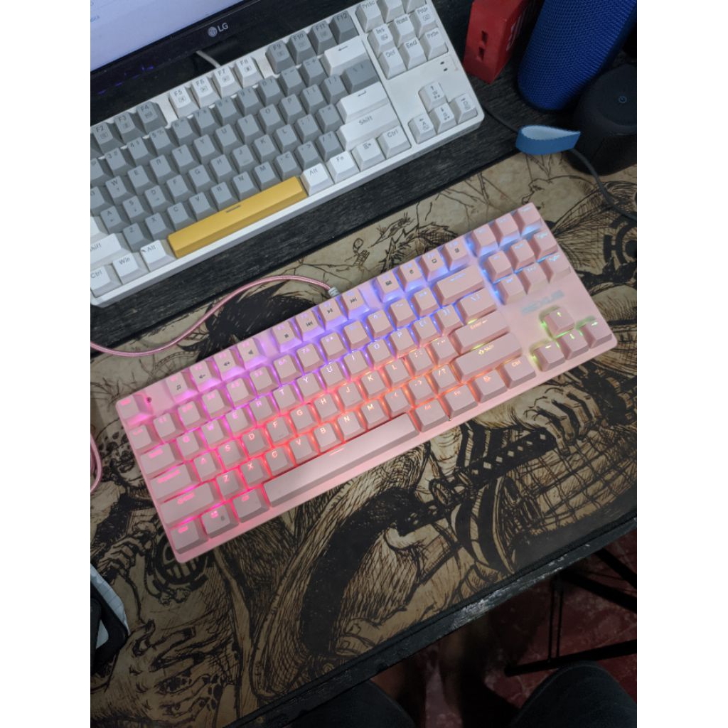 Jual Rexus MX9 MX 9 Keyboard gaming mechanical pink second blue switch ...