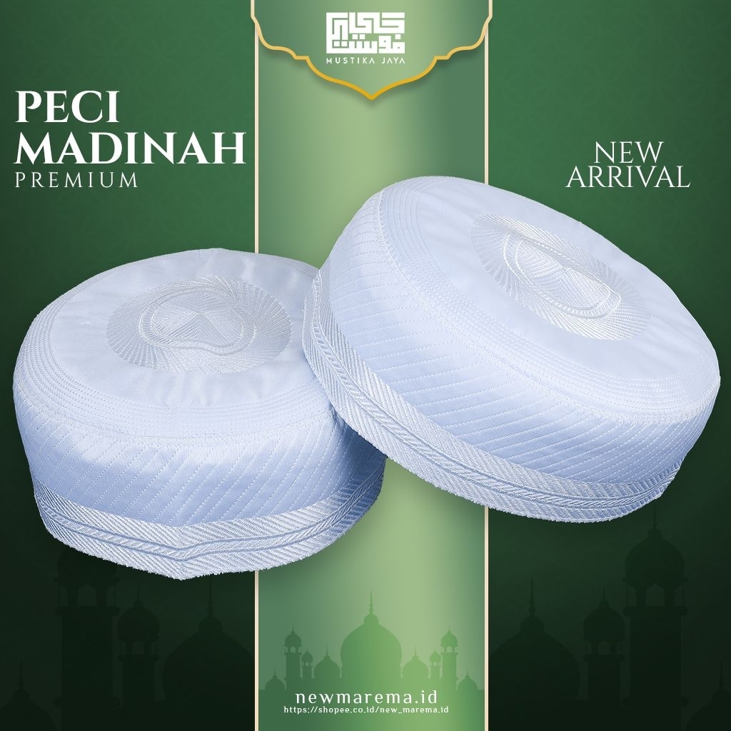 Peci madinah bugis motip kurit peci kopiah pria dewasa peci putih songkok haji umroh motif bordir