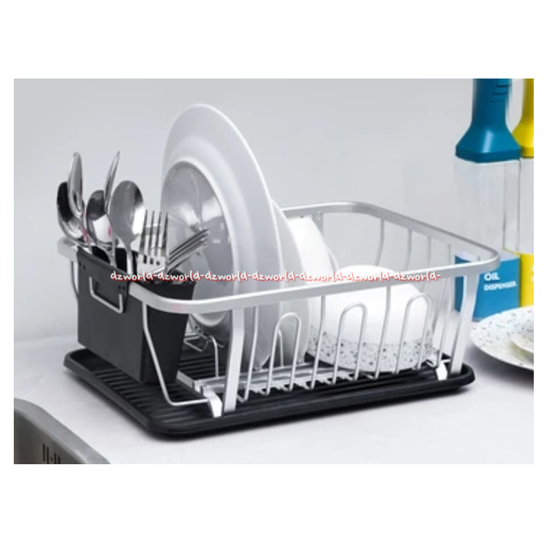 Jual Stora Kurv Dish Rack Rak Piring 1tingkat Aluminium Black Silver ...