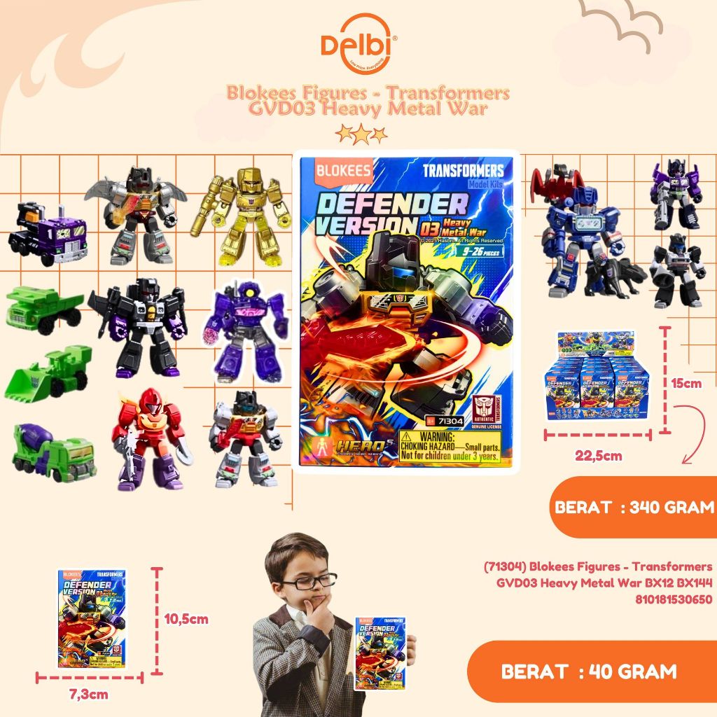 Jual (71304) Blokees Figures - Transformers GVD03 Heavy Metal War ...