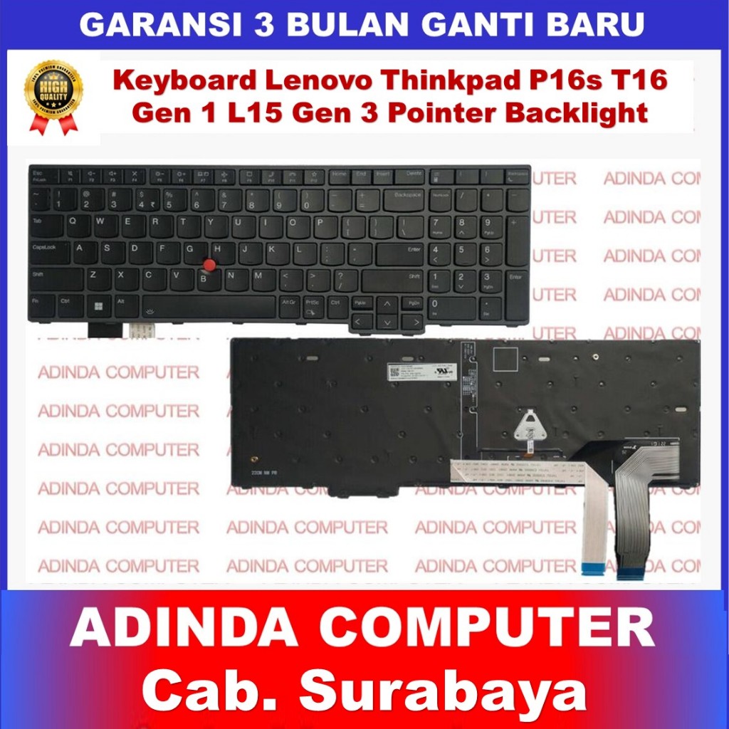 Jual Keyboard Lenovo Thinkpad T16 P16s Gen 1 Gen1 L15 Gen 3 Gen3 21BV ...