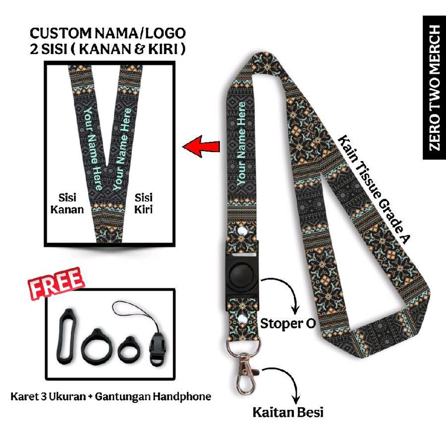 Jual Lanyard Device Custom Nama [ Satuan ] Full Printing BATIK Series ...