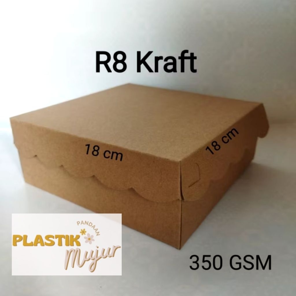 Jual Dus Coklat R8 Kraft 18x18 cm / Kotak Kue R8 / kotak Nasi R8 ...