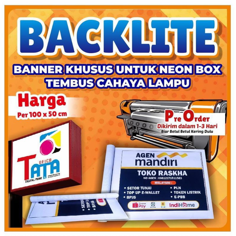 Jual Backlite Banner khusus untuk Neonbox | Shopee Indonesia