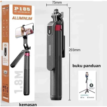 SMARTCOM Tripod Bluetooth P180 P185 Tongsis Selfie Stick Remote Control Hand Stabilizer P180 HP