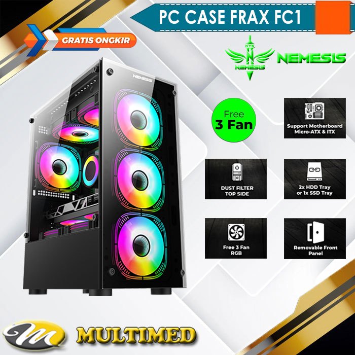 Jual PC CASE / CASSING PC GAMING M-ATX ITX NYK Nemesis FRAX FC1 ...