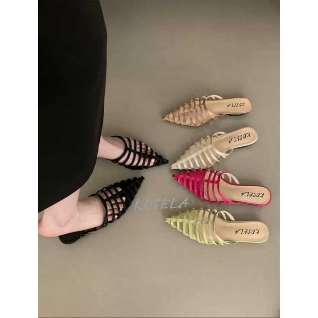 Jual Sandal Wanita Tali Keronjo Hak 3 cm Heels Mules Terbaru - Sandal ...