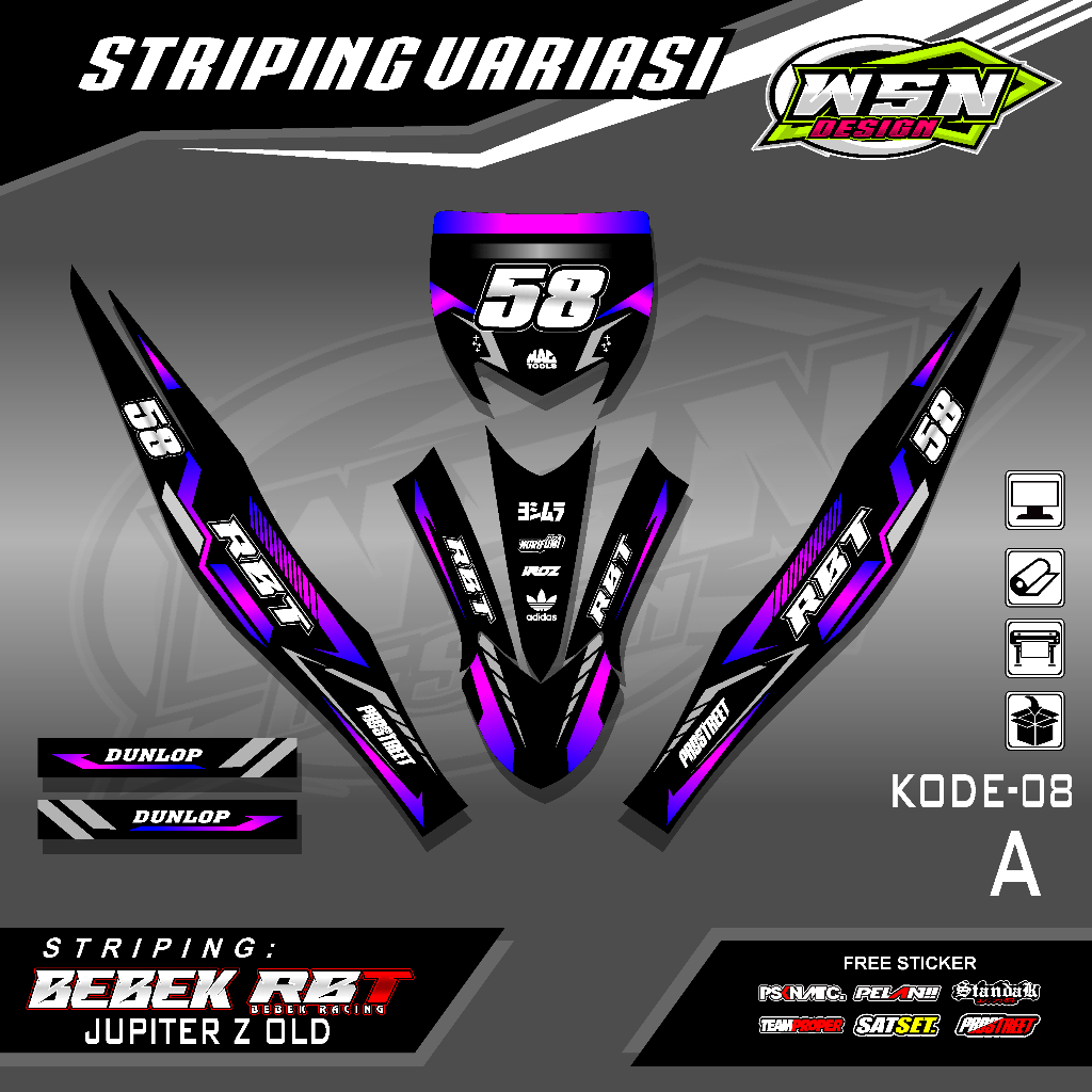 Jual Sticker Striping Yamaha JUPITER Z OLD MOTOR RBT BEBEK MODIF ...
