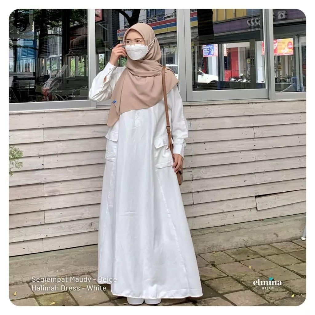 Elmina Hijab Halimah Dress tampilan depan