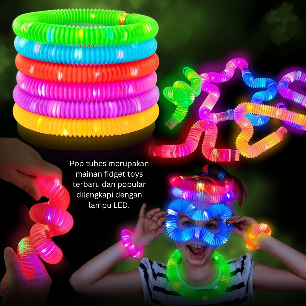 Jual Mainan Viral Light Up Pop Tubes LED Mainan Lampu Stick Pipa ...