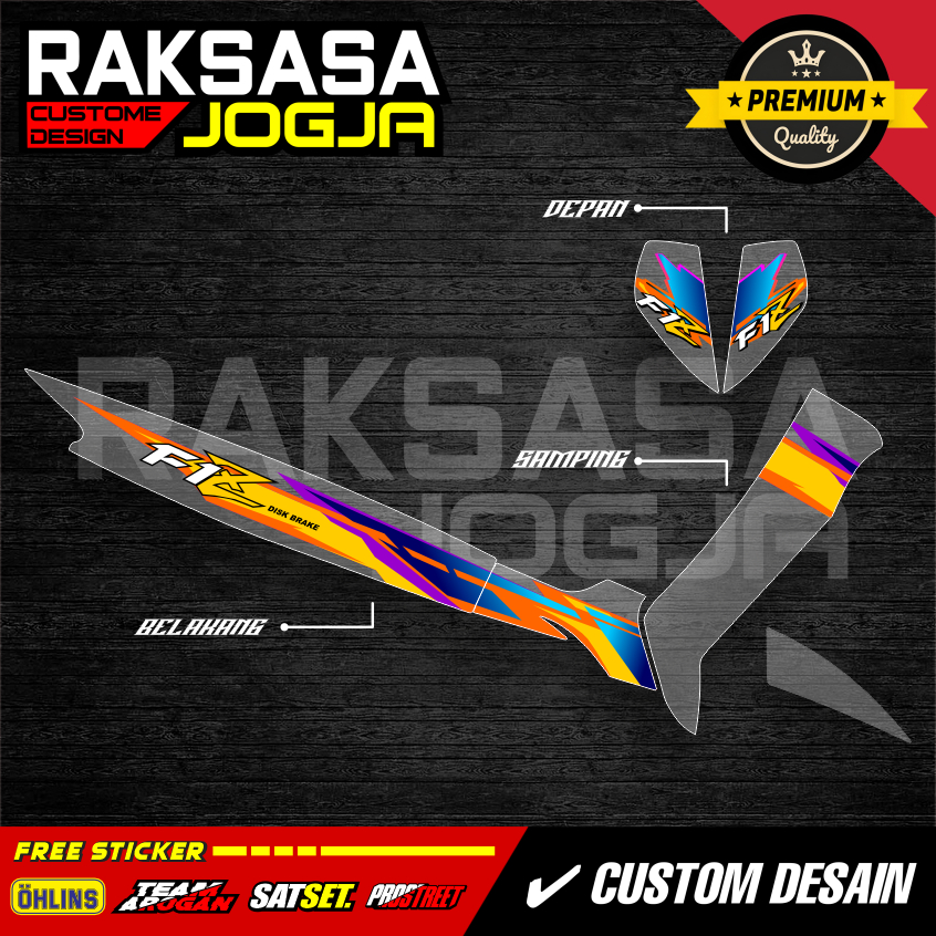 Jual striping fiz r transparan uv putih sticker racing yamaha fizr ...